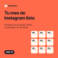 Tu mes de Instagram listo: 30 posts con tu marca